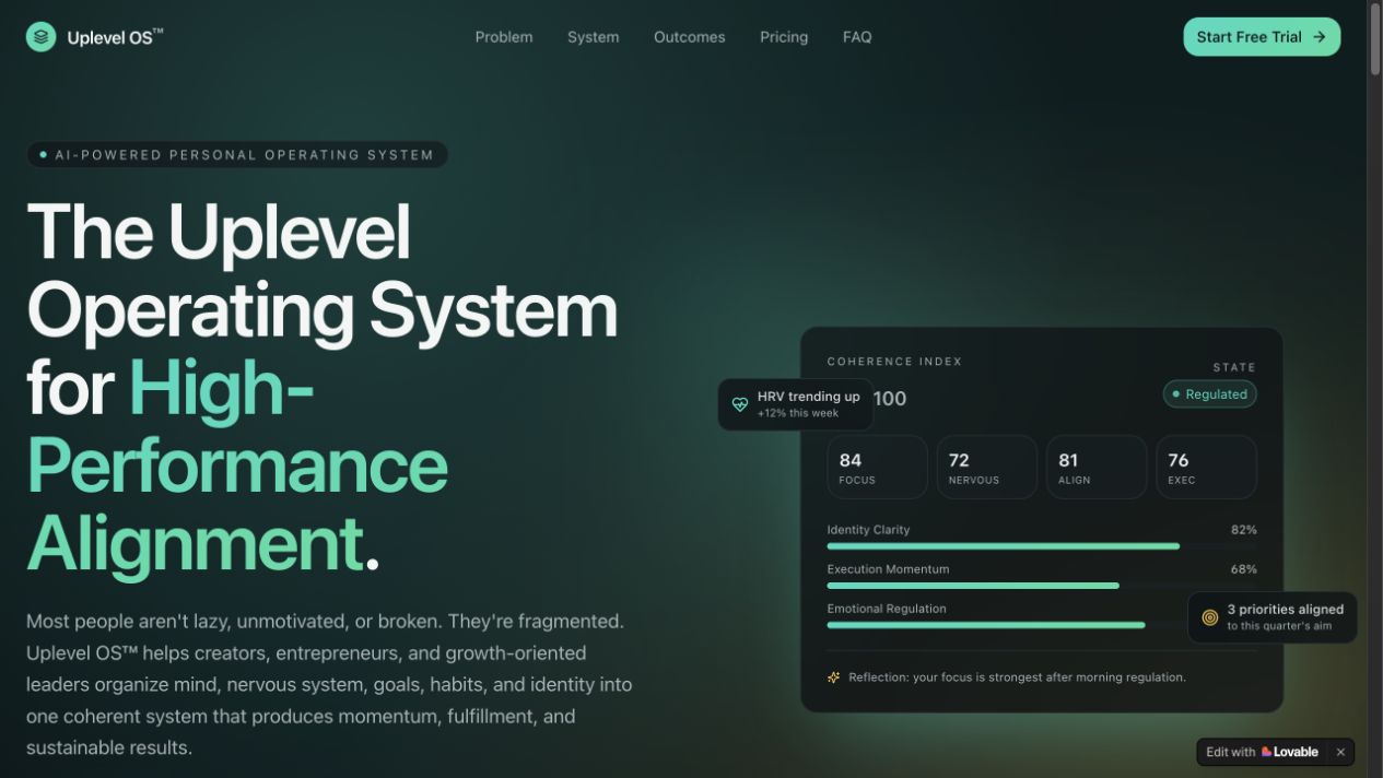 Uplevel OS personal operating system interface